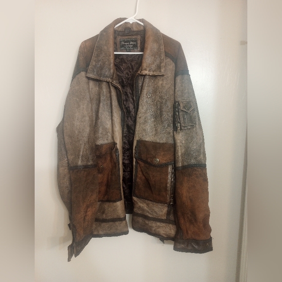 Phat Farm Premium Flava Vintage Men's Leather W/Suede Accents Coat - Picture 1 of 14
